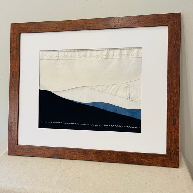 Contemporary Semi-Abstract​ Mixed Media Nautical Sailcloth Landscape​ - By JJ-Hogan | Let My Spirit Soar, Framed For Sale - Image 4 of 7