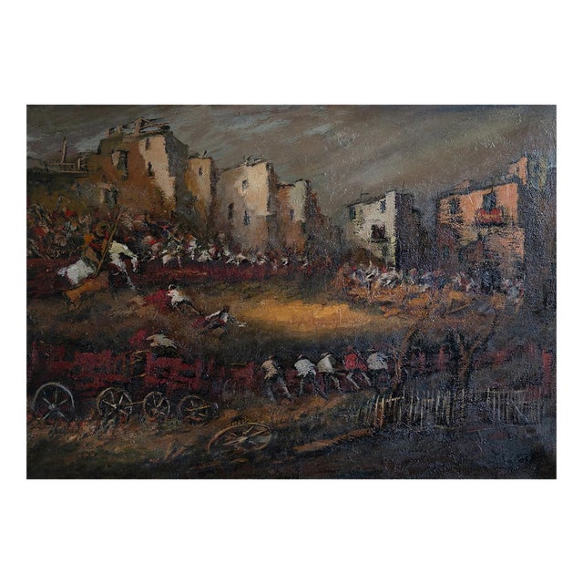 Juan Escoda Corominas, Bull Ring, 1950s, Oil on Canvas For Sale