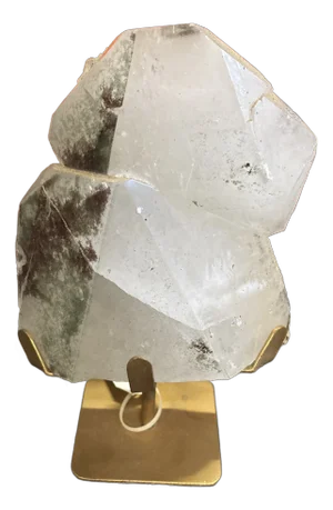 A Quartz Crystal on Golden Stand - A