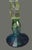 Mid-Century Modern Elegant Pair Bohemian Crystal Green 3-Tone Candlesticks For Sale - Image 3 of 8