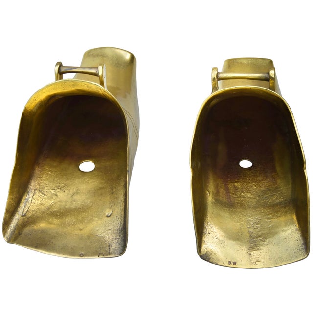 Gold Early 20th Century Spanish-Colonial Equestrian Brass Horse Slipper Stirrups - A Pair For Sale - Image 8 of 8
