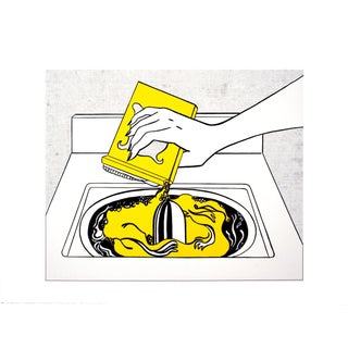 1998 Roy Lichtenstein 'Washing Machine' Pop Art Yellow, White, Black USA Offset Lithograph For Sale