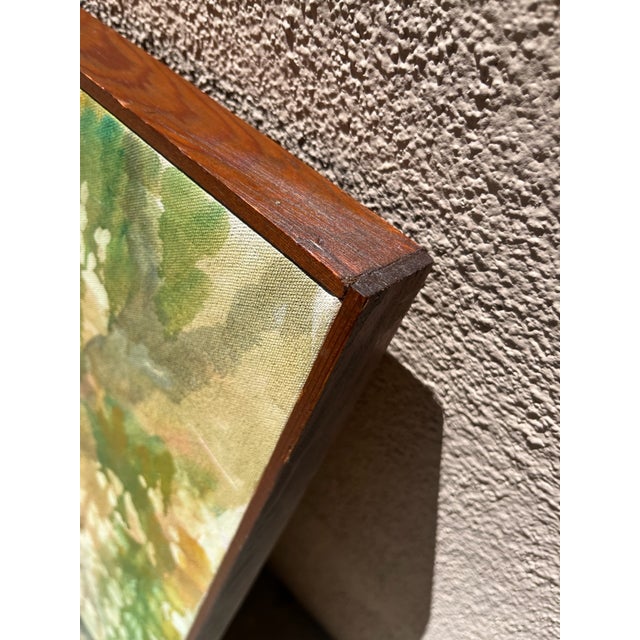 1973 Diana Harris Children & Tree Signed Oil on Canvas Painting, Framed For Sale In Los Angeles - Image 6 of 7