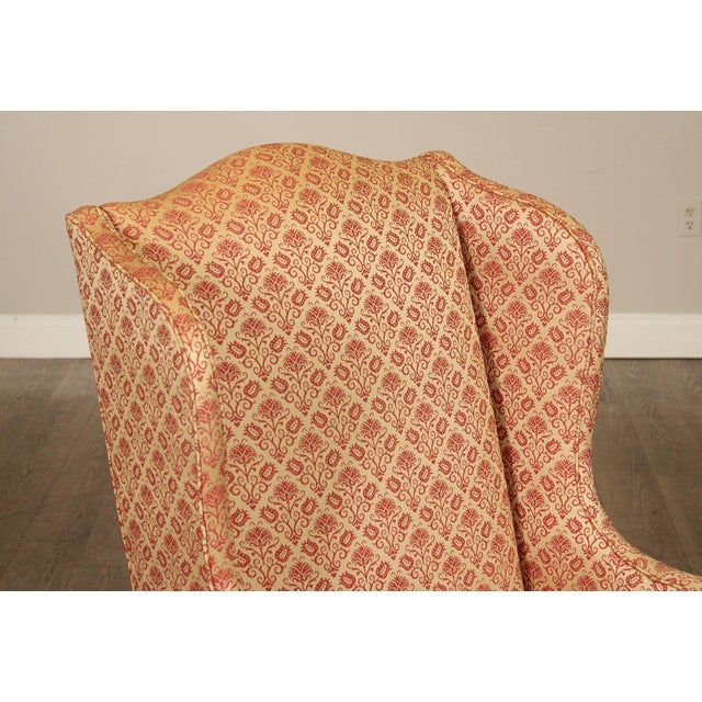 Late 20th Century Hickory Chair Queen Anne Style Mahogany Wingback Armchair For Sale - Image 5 of 18