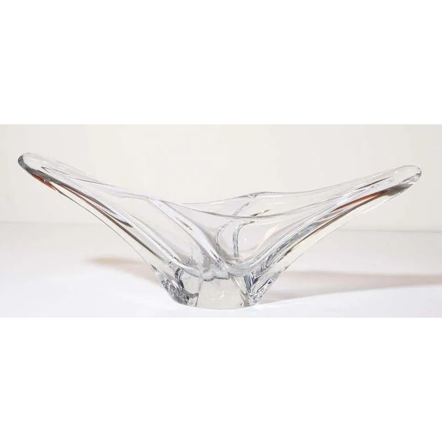 Sculptural Curvilinear Art Glass Fruit Bowl by Daum France For Sale - Image 9 of 11