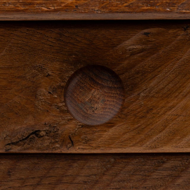 French Provincial 1970-1979 France Honey Oak Single-Drawer Side Table For Sale - Image 3 of 11