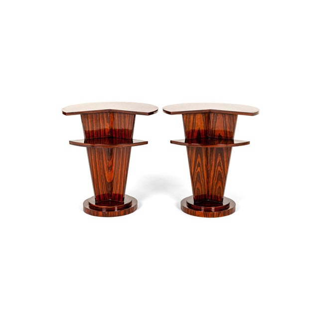 Art Deco Indian Rosewood Side Tables or Nightstands, Set of 2 For Sale - Image 3 of 14