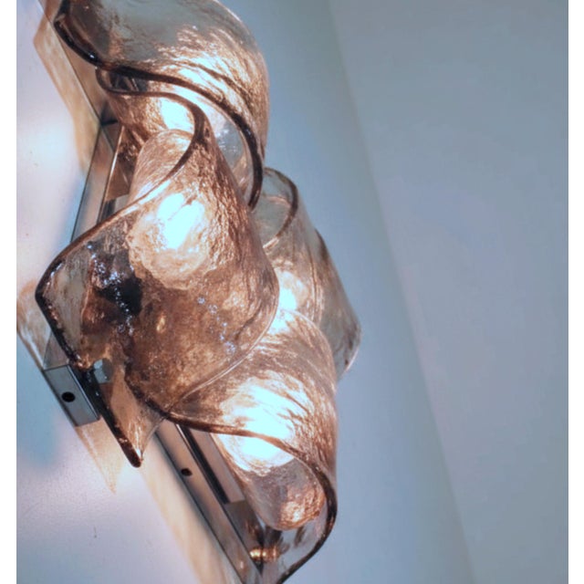 Glass Lp 276 Murano Glass Sconce Panel attributed to Carlo Nason for Mazzega, 1970, Set of 8 For Sale - Image 7 of 8