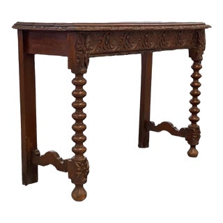 1970s Vintage Wooden Carved Console Table For Sale