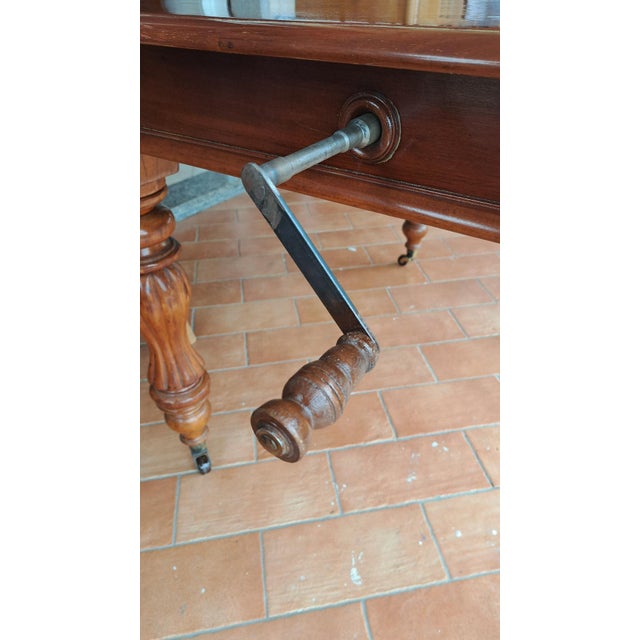 Wood Victorian English Crank Table in Mahogany For Sale - Image 7 of 10
