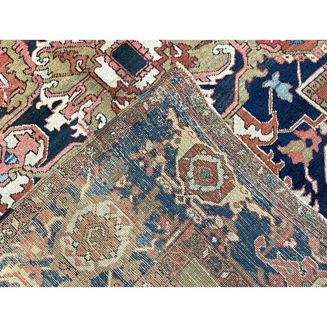 Antique Persian Serapi Rug 9'4" X 11’0" For Sale In New York - Image 6 of 7