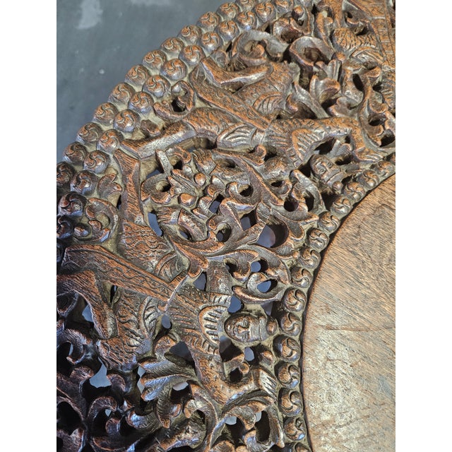 1910s Antique Burmese Heavily Carved Occasional Table For Sale - Image 12 of 12