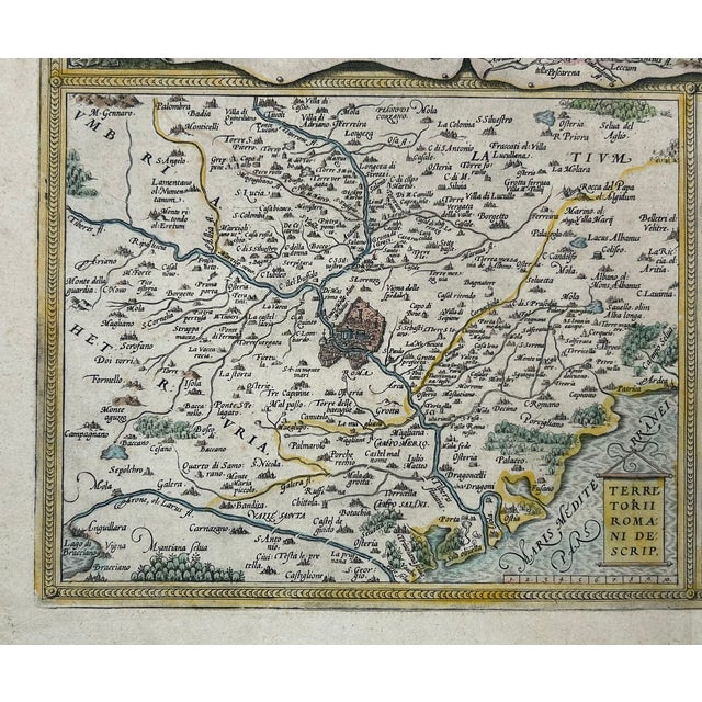 Double-Page Map of Lake Como by Abraham Woertels, 1579 For Sale - Image 3 of 6