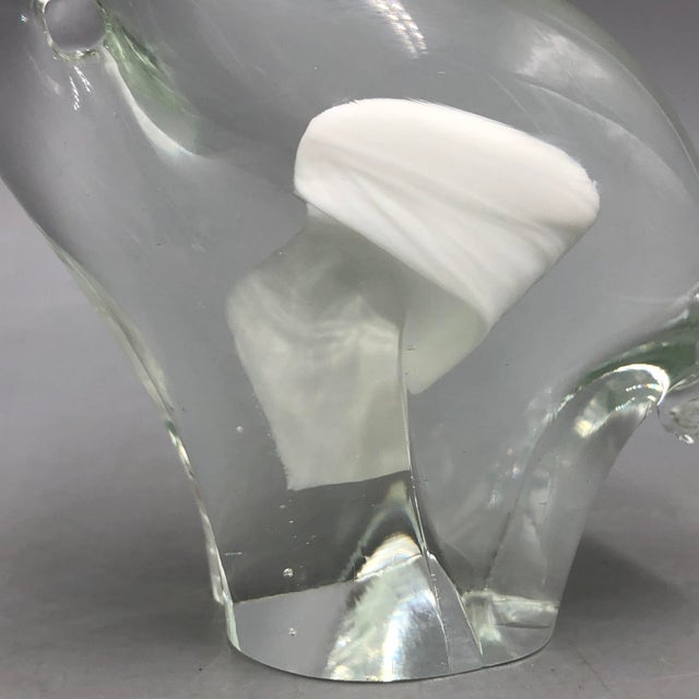 Murano Glass Elephant with White Inclusion, 1970s For Sale - Image 9 of 12