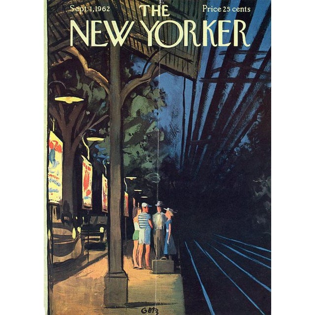 Original vintage New Yorker magazine cover dated September 1, 1962 featuring a Weekend Visit theme. Based on an...