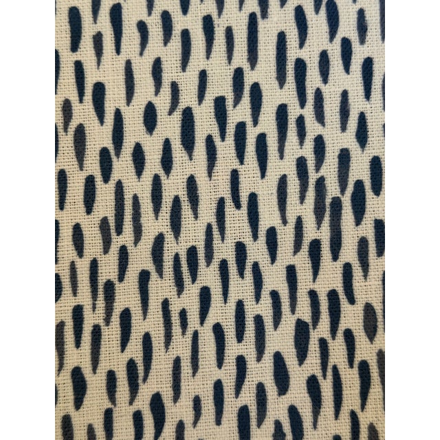 Kate Loudoun Shand the Dabs in Eve Blue 3 Yards Linen Fabric For Sale - Image 4 of 8