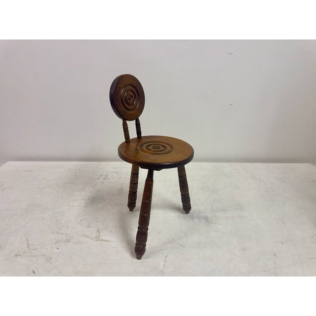 French Carved Oak Chair in the style of Charles Dudouyt, 1950s For Sale - Image 9 of 15