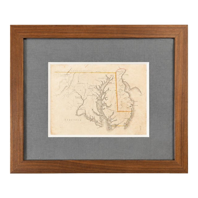 Delaware & Maryland Original Map by Luke Drury, 1822 For Sale