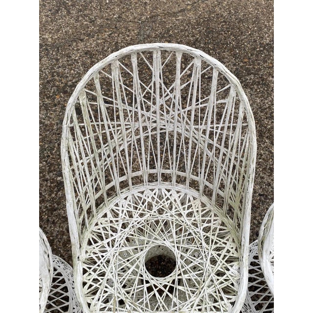 Vintage Russell Woodard Mid Century Modern Spun Fiberglass Patio Dining Set 5 Pc For Sale - Image 11 of 12