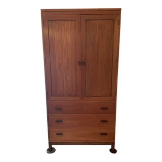 Stickley Solid Cherry Door Chest Armoire For Sale