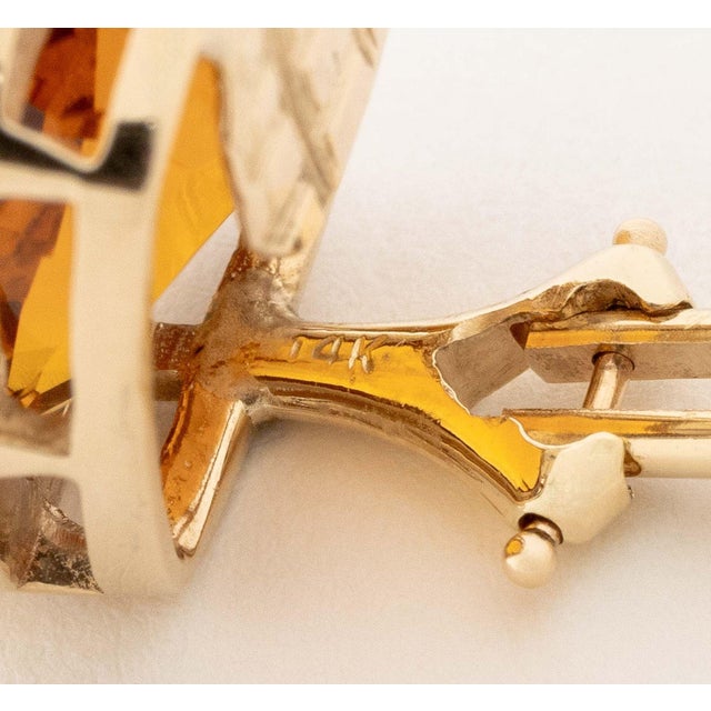 Modern Rose Gold and Citrine Clip Earrings For Sale - Image 10 of 10