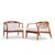 Mid-Century Modern Milo Baughman for Thayer Coggin Mid Century Walnut Horseshoe Lounge Chairs - Pair For Sale - Image 3 of 12