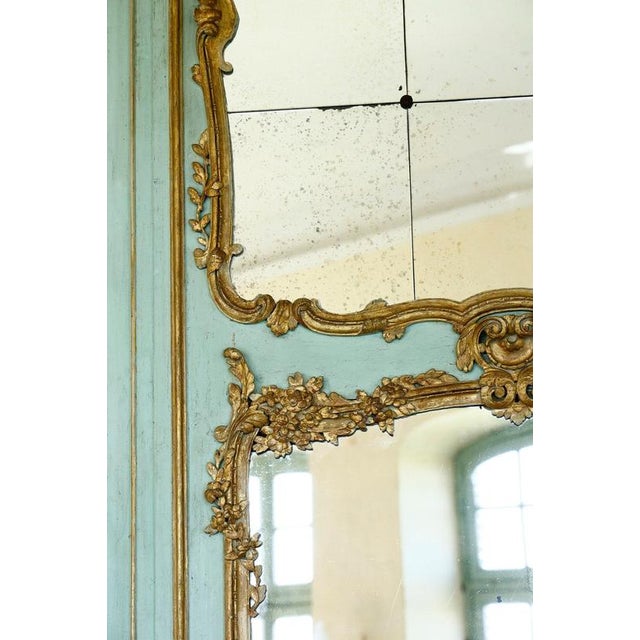 Gold Large Transition Wooden Mirror, 18th Century For Sale - Image 8 of 15