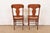 Limbert Style Antique Arts & Crafts Carved Oak and Cane Side Chairs or Dining Chairs, Pair For Sale - Image 11 of 12