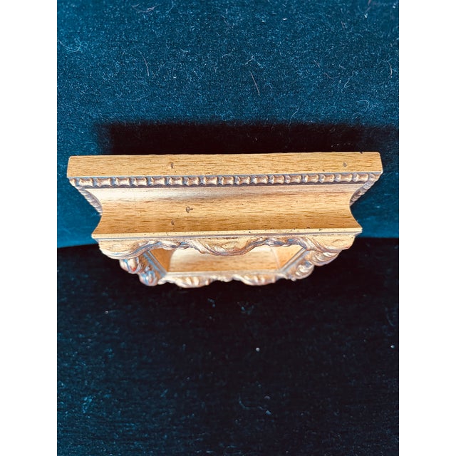 Vintage Italian Petite Gold Leaf Over Wood Mirror For Sale - Image 12 of 14