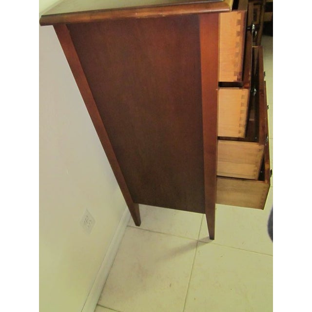 1960s Vintage British Colonial Style Wood Chest 4 Drawer Dark Tone For Sale - Image 11 of 12