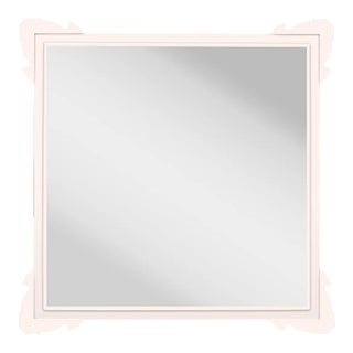 Fleur Home Garden District Napoleon Square Mirror in Frosted Petal, 48x48 For Sale