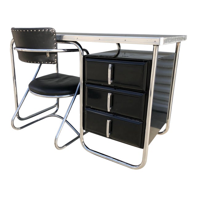 1960s Kem Weber Style Streamline Desk Set For Sale