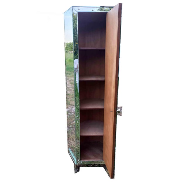 Glass Art Deco Corner Mirrored Cabinet, 1940s For Sale - Image 7 of 12