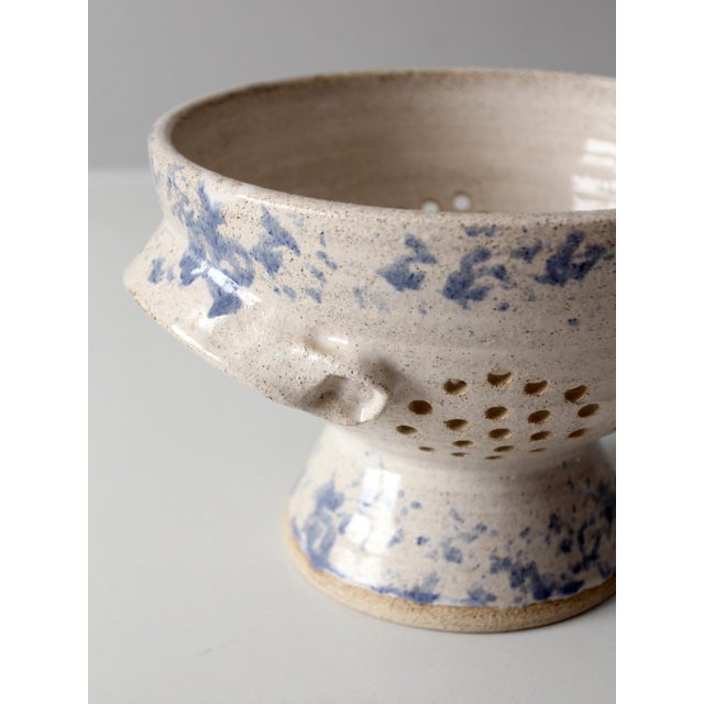 Vintage Handmade Studio Pottery Colander For Sale - Image 13 of 15