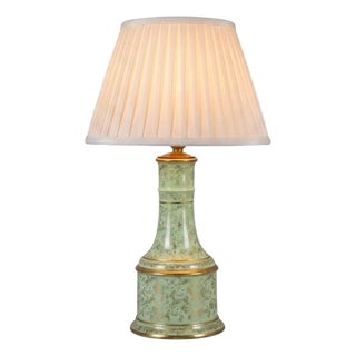 Vintage Mint Green Porcelain Table Lamp, 1950s For Sale