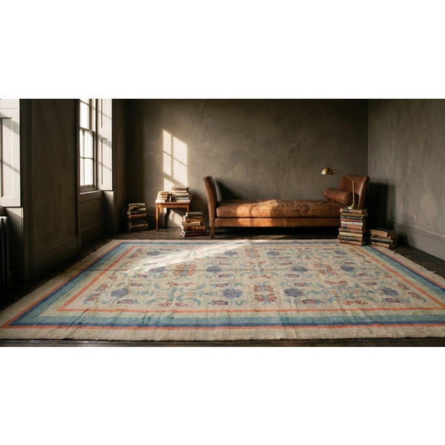 Textile Amazing Pearl White Color Antique Donegal Arts & Crafts Styles Rug by Dun Emer For Sale - Image 7 of 9