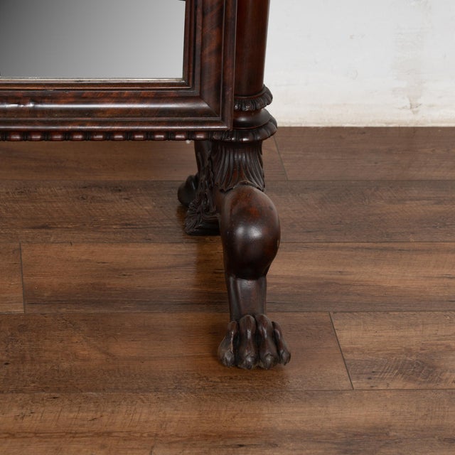 19th Century Mahogany Standing Tilting Floor Mirror From Denmark For Sale - Image 9 of 10