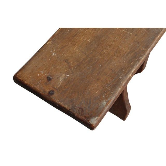 Late 19th Century Rustic French Pine Bench For Sale - Image 4 of 8
