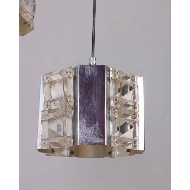 1970s Vintage Metal and Crystal Pendant Lamp by Kinkeldey, 1970s For Sale - Image 5 of 12