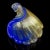 Murano Seguso Murano Vintage Blue Pulveri Gold Flecks Italian Art Glass Sculptural Seashell Jewelry Dish For Sale - Image 4 of 7