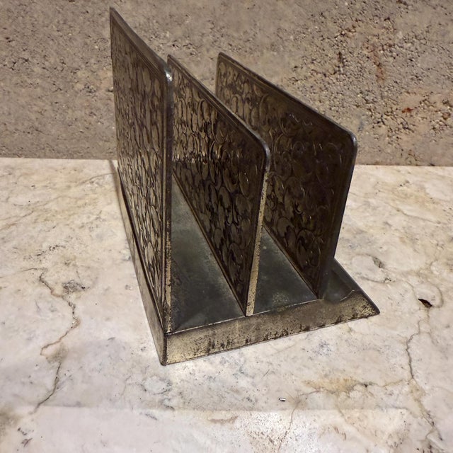 Silver Desk Set by Eleanor Claire Letter Organizer Desk Set For Sale - Image 8 of 10