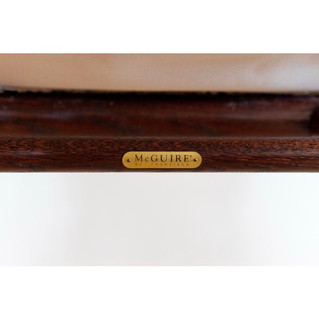 1970's McGuire Director's X-Chair in Velvet Jacquard For Sale - Image 10 of 11