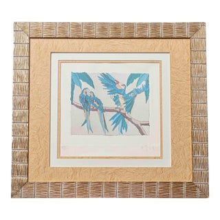 Dan Goad “Macaws” Signed & Numbered Limited Edition Bird Print, Framed For Sale