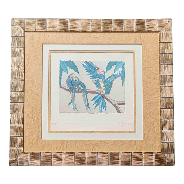Dan Goad “Macaws” Signed & Numbered Limited Edition Bird Print, Framed For Sale