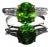 Certified Natural 3.85CTS VS F Diamond Green Tourmaline 18K Soild Gold Platinum 3 Stone Ring, size 7 For Sale