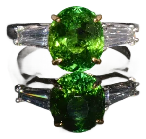 Certified Natural 3.85CTS VS F Diamond Green Tourmaline 18K Soild Gold Platinum 3 Stone Ring, size 7