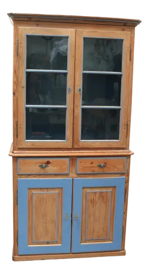 Cottage Style Kitchen Cabinet in Natural Spruce, 1880s
