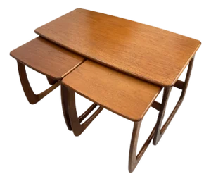 Vintage Danish Mid-Century Modern Nesting Tables - Set of 3 Uk Import