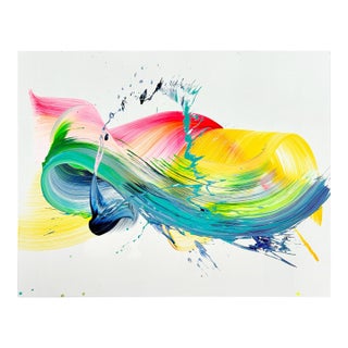 Contemporary Abstract Acrylic on Canvas "Echo Bloom" by Nikolaos Schizas For Sale