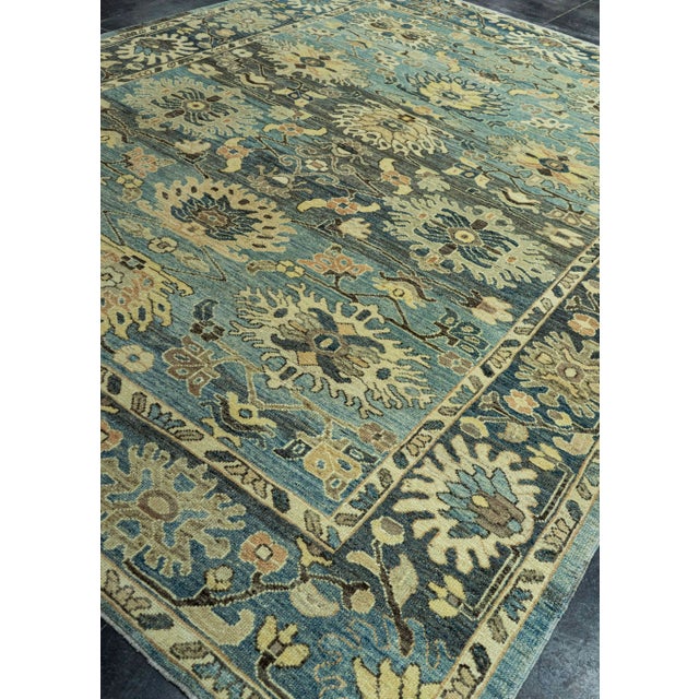 Blue Turkish Oushak Old Wool Rug 9'1" x 12'1" #30145 For Sale - Image 8 of 8